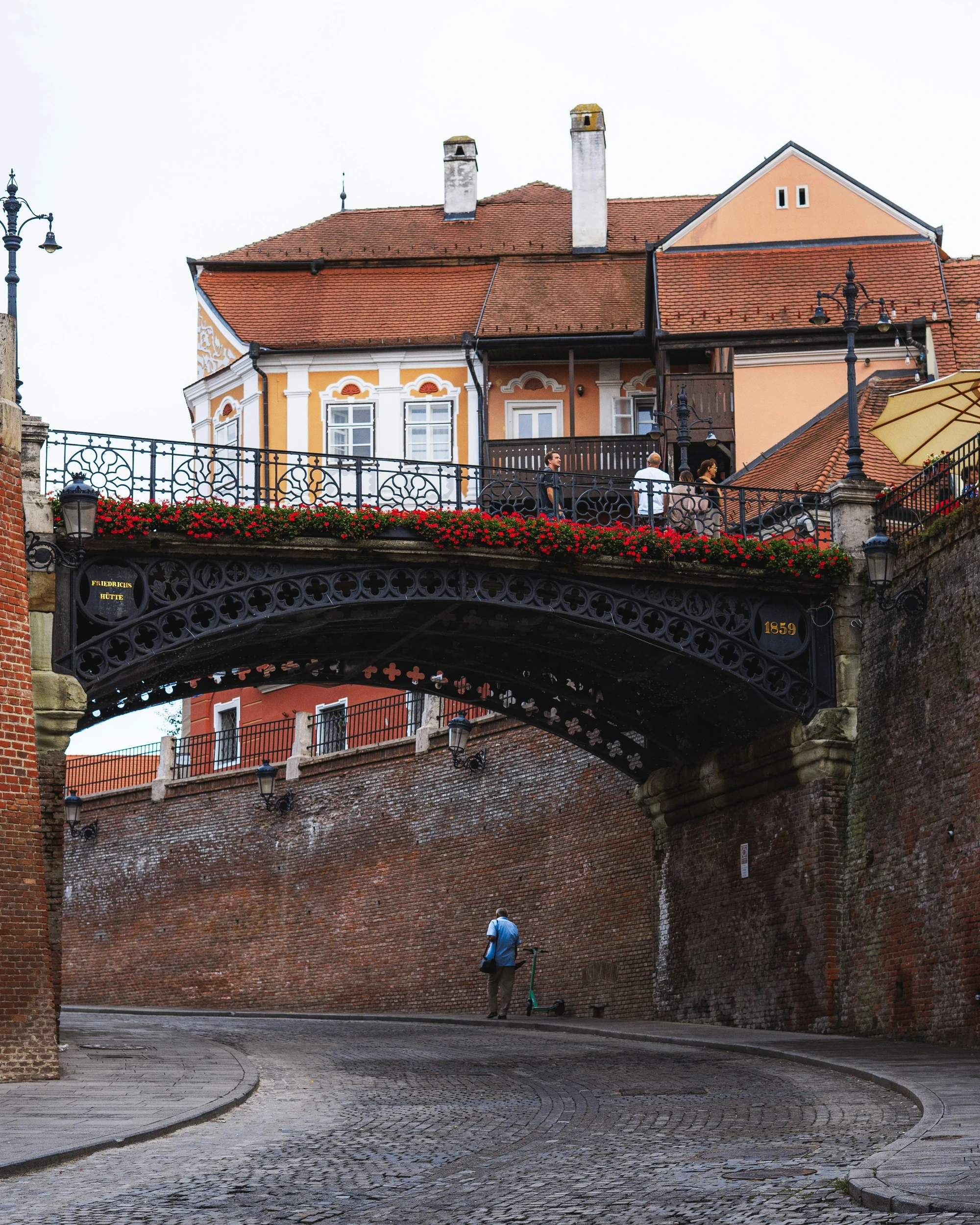 Sibiu medieval central square colorful historic buildings