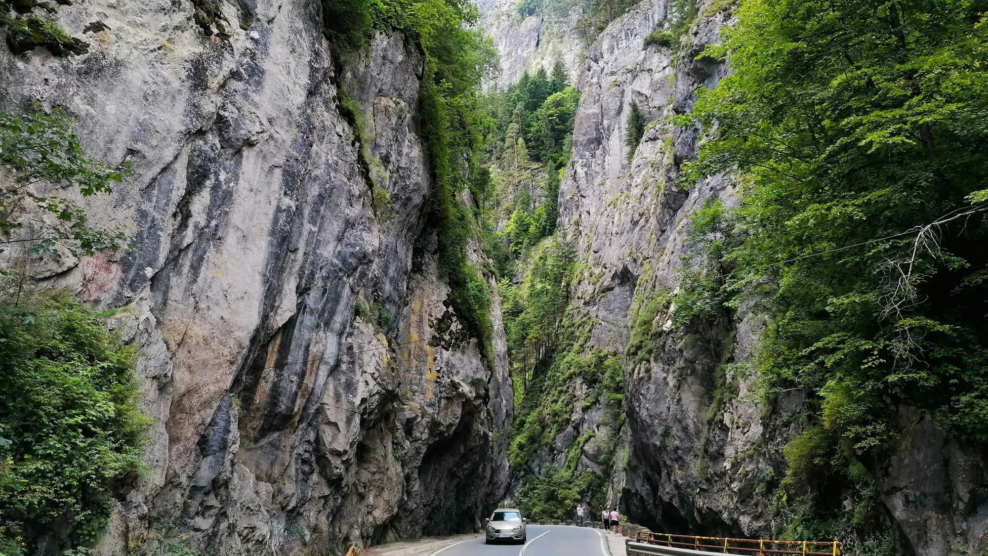 Day 5 Bicaz Gorges winding mountain road between limestone cliffs